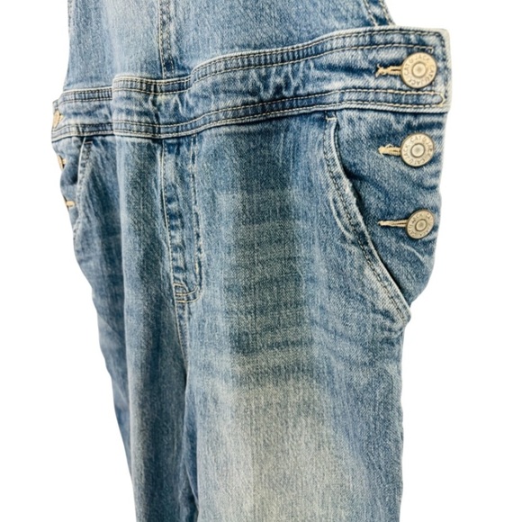 Cat & Jack Unisex Kids Distressed Blue Denim Bib Straight Overalls Size XL (14) - Picture 7 of 13